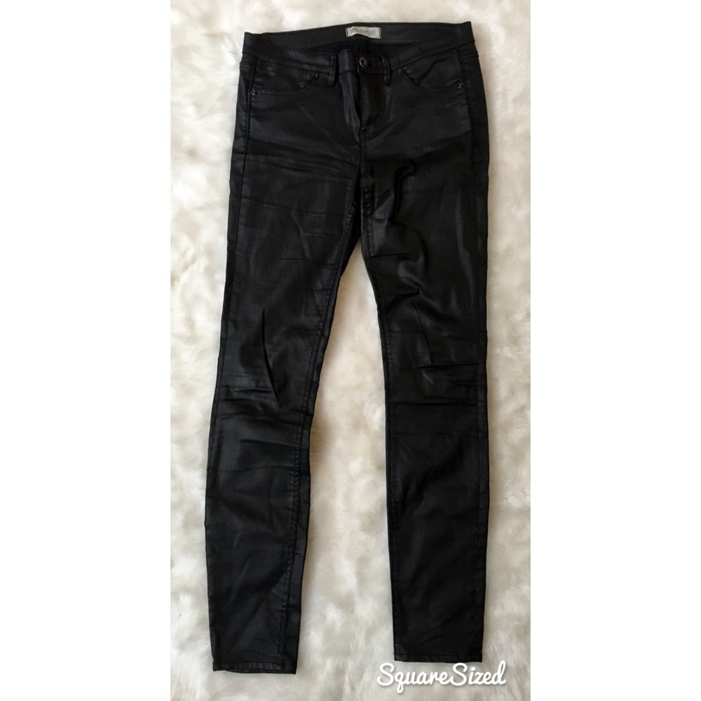 Madewell Stretchy Black Coated Skinny Jeans